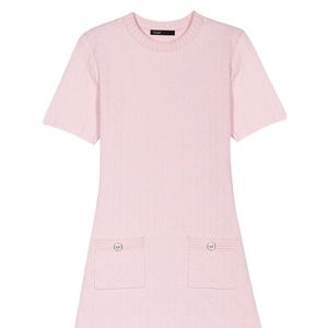 Maje textured knit dress pink